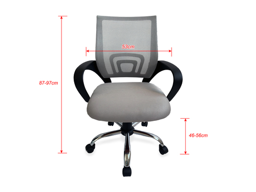 EQUIP SILLA DE OFICINA DE MALLA COLOR GRIS CLARO DISEÑO ERGONOMICO