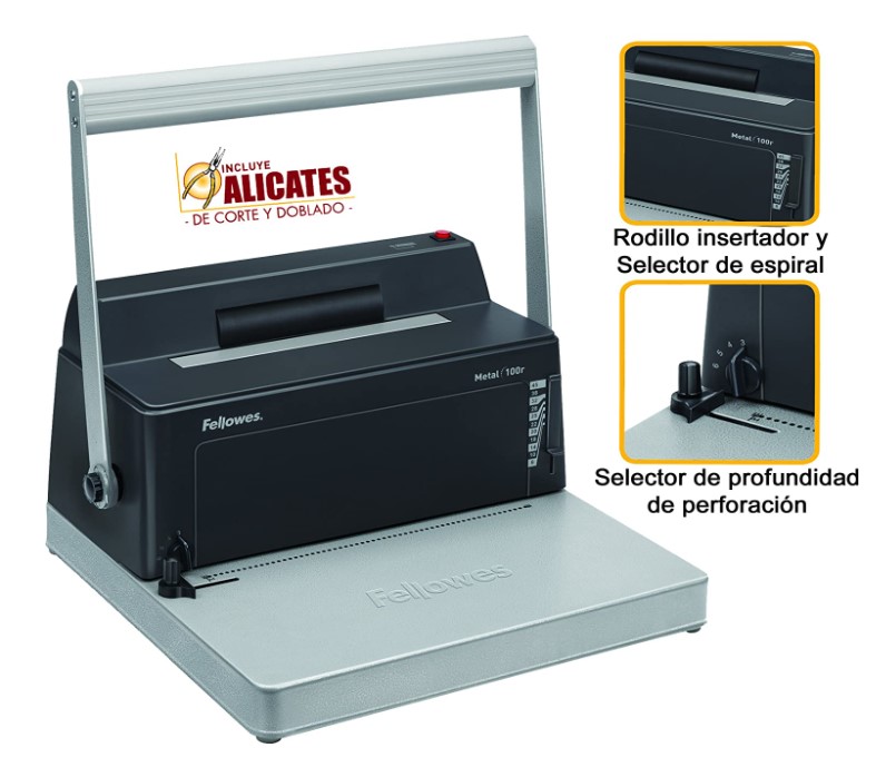 FELLOWES Encuadernadora de Espiral Metálico Metal 100R (0200401)