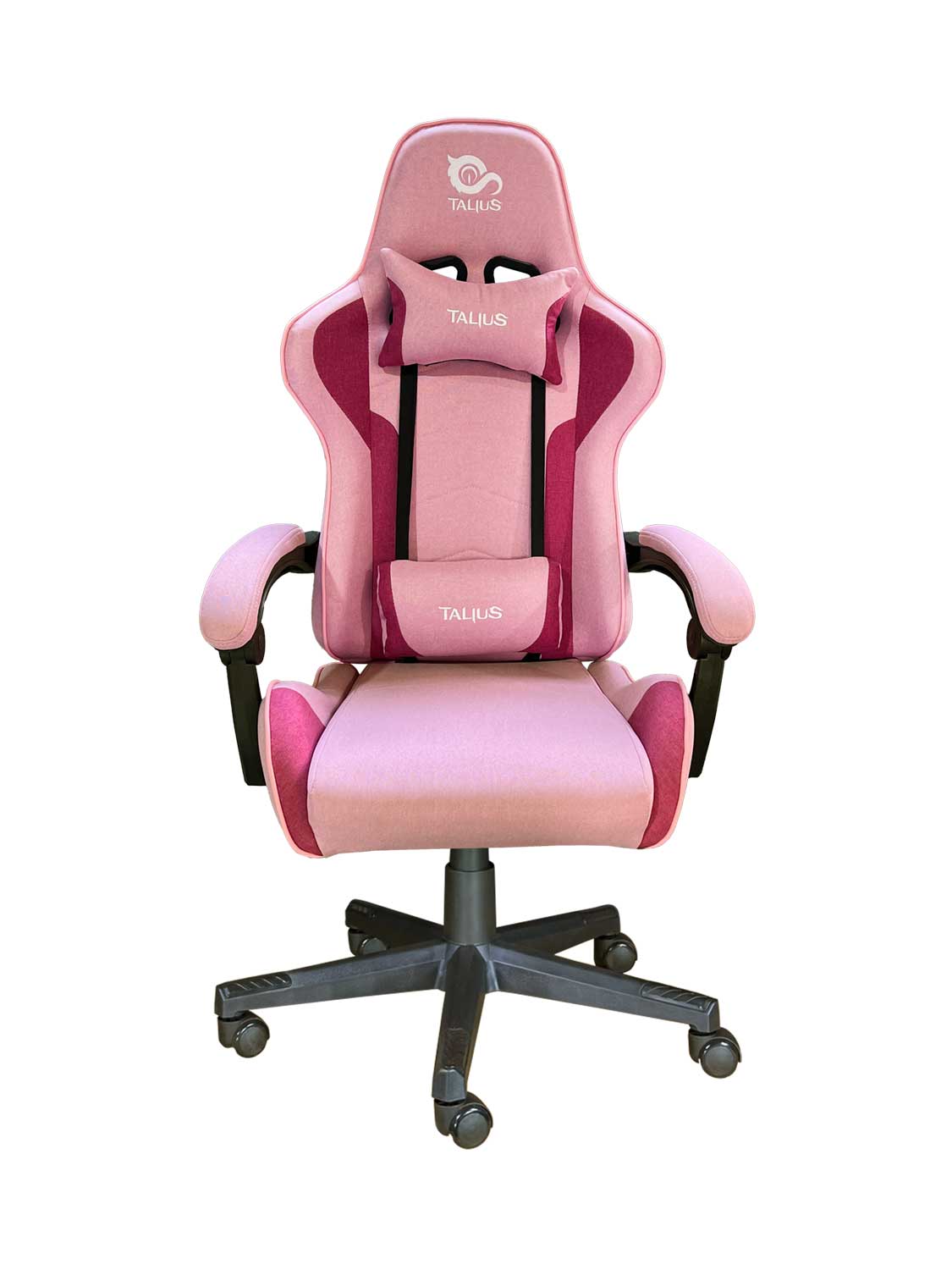 Talius silla Hornet gaming negra/rosa, tela transpirable, butterfly, base y ruedas nylon, pistón C4