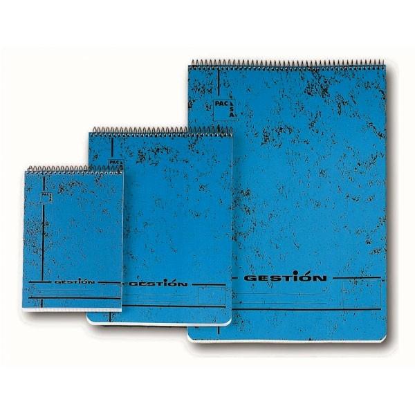 PACSA Bloc espiral Serie Gestion tapa cartoncillo 400g 80h cuadricula 4x4 octavo azul