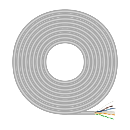 AISENS - Cable de Red RJ45 CAT.6 UTP RIGIDO AWG23 CCA (ALEACION), GRIS, 305M