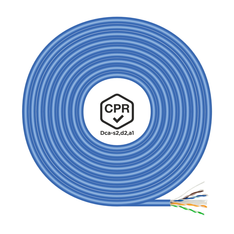 AISENS - Cable de Red RJ45 LSZH CPR Dca CAT.6 UTP AWG24, AZUL, 100M