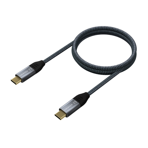 AISENS - Cable USB 3.2 GEN2x2 ALUMINIO 20GBPS 8K@30HZ 5A 100W E-MARK, TIPO USB-C/M-USB-C/M, GRIS, 1.0M