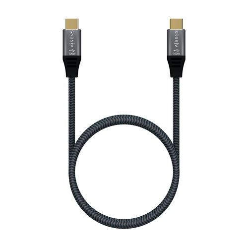 AISENS - Cable USB 3.2 GEN2x2 ALUMINIO 20GBPS 8K@30HZ 5A 100W E-MARK, TIPO USB-C/M-USB-C/M, GRIS, 1.0M