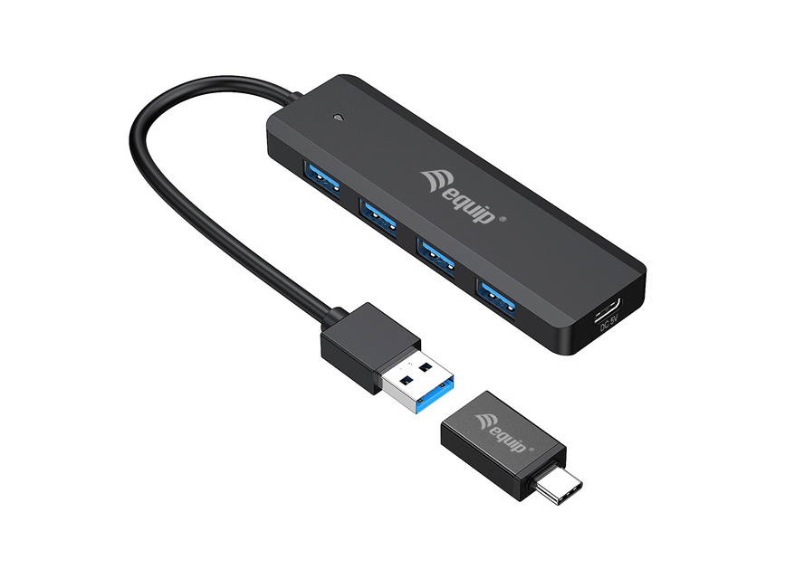 EQUIP HUB USB  LIFE A 4 PUERTOS USB 3.2 INCLUYE ADAPTADOR USB-C