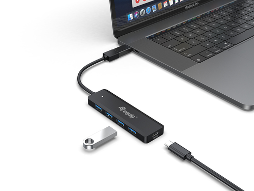 EQUIP HUB USB  LIFE A 4 PUERTOS USB 3.2 INCLUYE ADAPTADOR USB-C