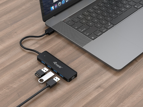 EQUIP HUB USB  LIFE A 4 PUERTOS USB 3.2 INCLUYE ADAPTADOR USB-C
