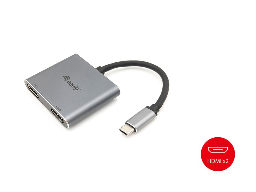 EQUIP ADAPTADOR USB-C MACHO A 2 HDMI HEMBRA 4K