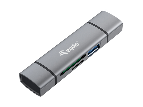 EQUIP LECTOR DE TARJETAS EXTERNO  USB 3.0 DOBLE CONEXION USB & USB-C OTG
