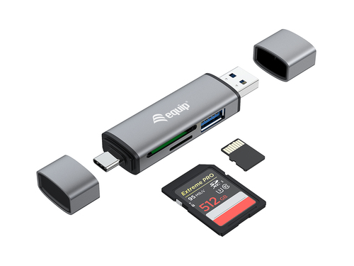 EQUIP LECTOR DE TARJETAS EXTERNO  USB 3.0 DOBLE CONEXION USB & USB-C OTG