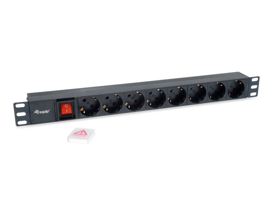 EQUIP REGLETA ALIMENTACION RACK 19" 1U 8 TOMAS CON INTERRUPTOR