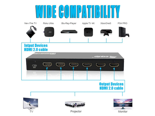 EQUIP SWITCH HDMI 2.0 4K 5x1 ALIMENTACION POR USB