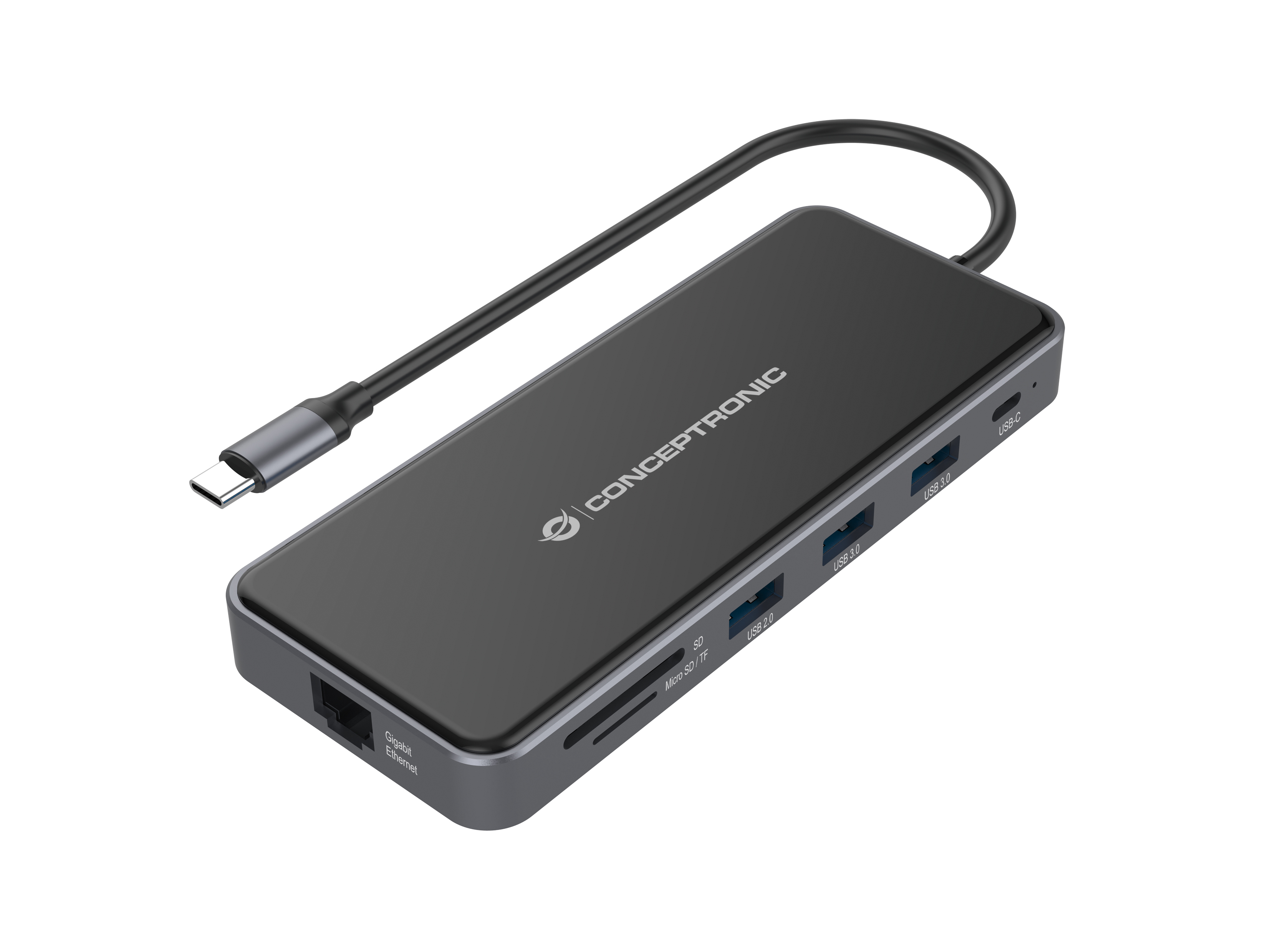 CONCEPTRONIC ADAPTADOR USB-C 12IN1 HDMIx2 VGA USB-C DATOS USB-A AUDIO LAN GIGABIT LECTOR DE TARJETAS DONN15G