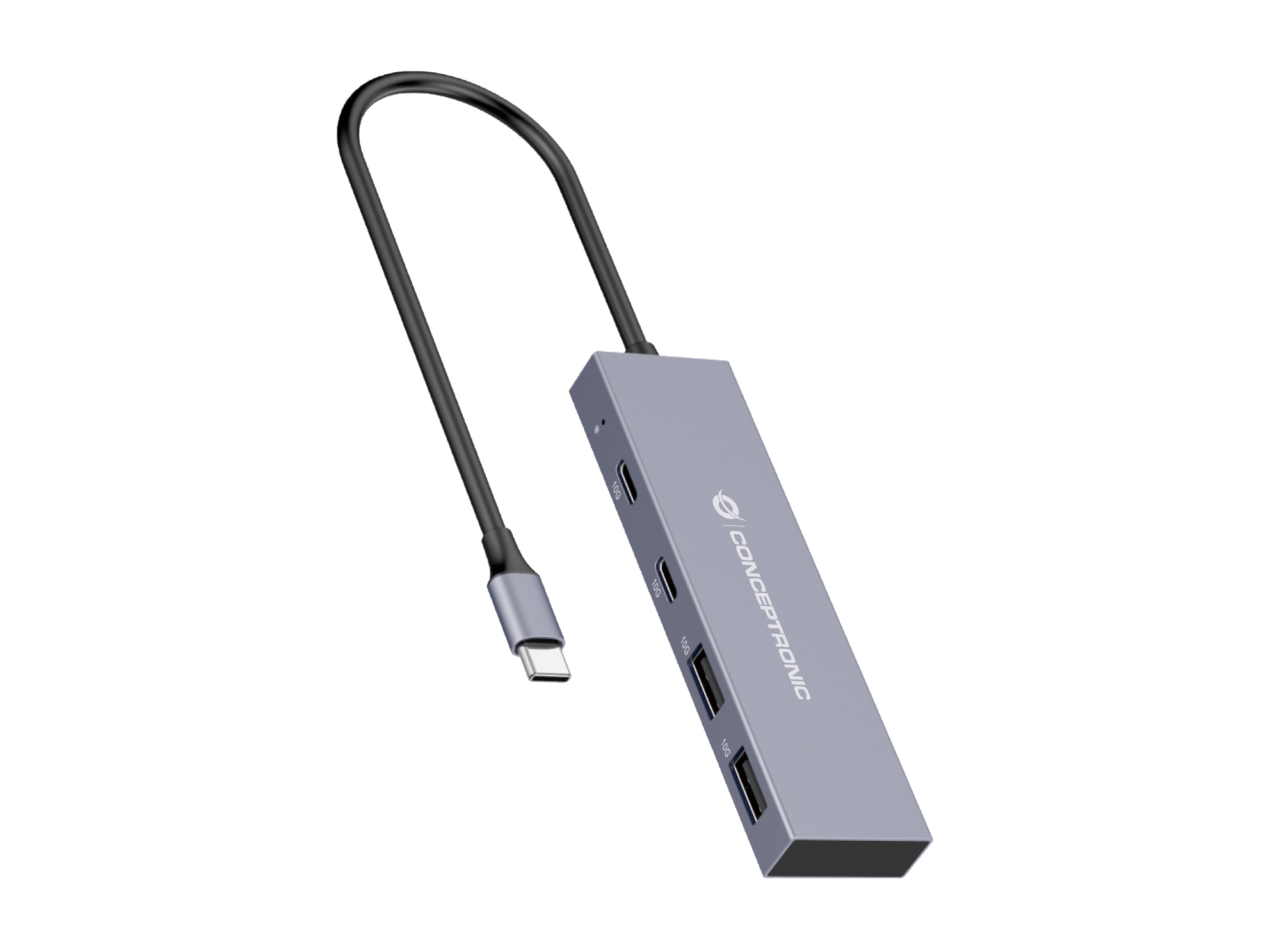 CONCEPTRONIC HUB 3.2 HUBBIES13G 2 PUERTOS USB 3.2 USB-C 2 PUERTOS USB-A CARCASA DE ALUMINIO