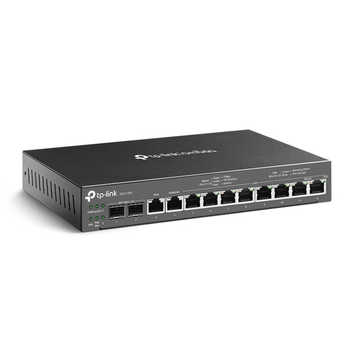 TP-LINK Enrutador VPN Gigabit Omada con puertos PoE+ y controlador integrado PUERTOS: 2× puertos Gigabit SFP WAN/LAN, 1× puerto WAN Gigabit RJ45, 1× p