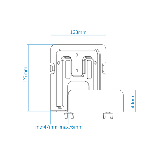 TOOQ SOPORTE UNIVERSAL DE PARED PARA REPRODCUTOR MULTIMEDIA, ROUTER, MINI PC, NEGRO