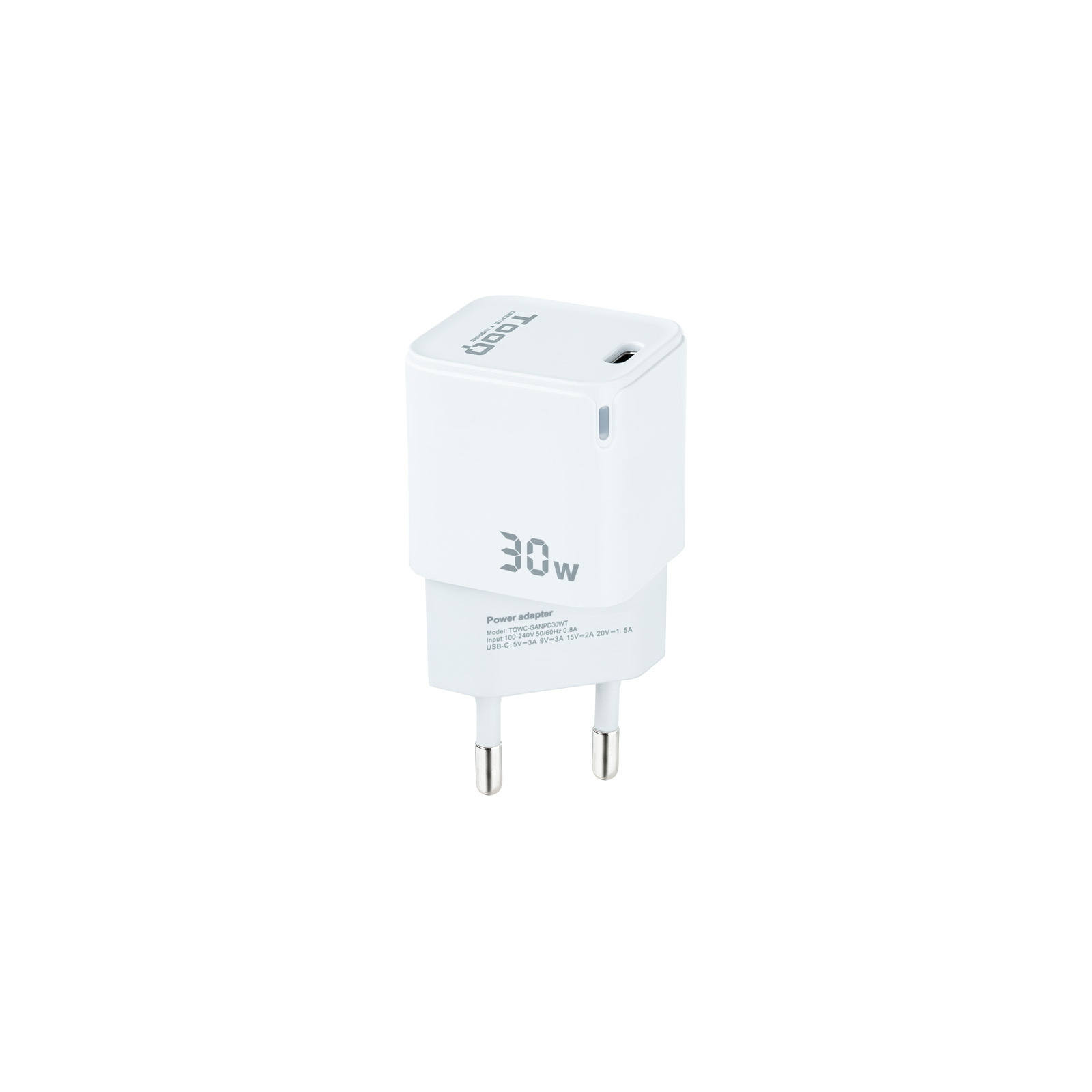 TOOQ CARGADOR DE PARED GAN USB-C/PD 30W