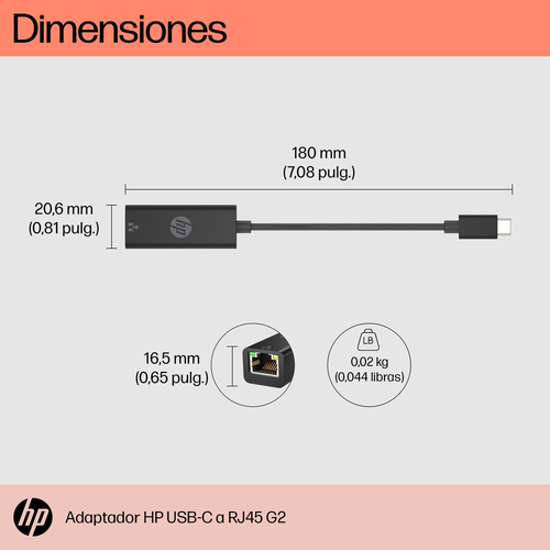 HP Adaptador USB-C a RJ45 G2