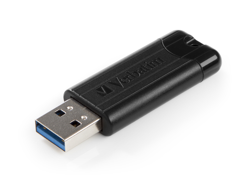 VERBATIM PENDRIVE PINSTRIPE 32GB HIGH SPEED RETRACTIL USB 3.2 NEGRO