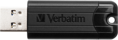 VERBATIM PENDRIVE PINSTRIPE 64GB HIGH SPEED RETRACTIL USB 3.2 NEGRO