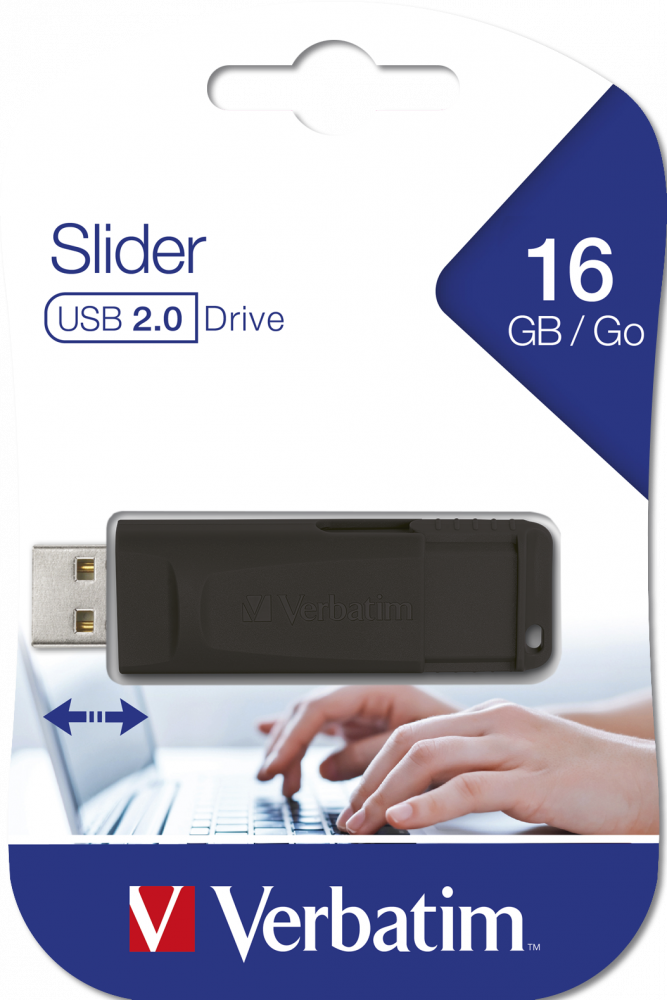 VERBATIM PENDRIVE STORE'N'GO SLIDER 16GB RETRACTIL USB 2.0 NEGRO