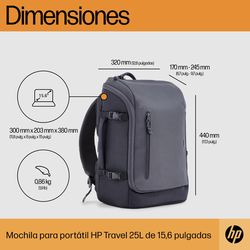 HP Mochila TRAVEL 25L para portatil de 15,6"