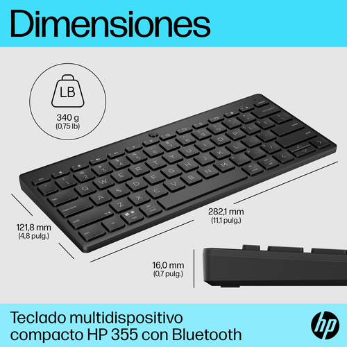 HP Teclado 355 multidispositivo compacto inalambrico