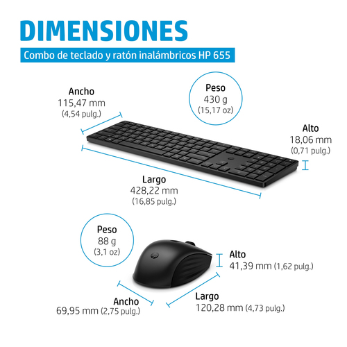 HP Combo 655 Teclado + Raton inalambricos