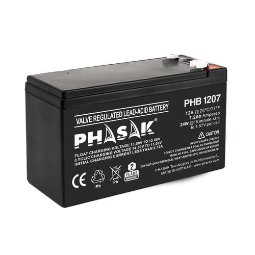 Phasak Bateria  12V / 7.2A - Bateria sellada plomo-acido estandar