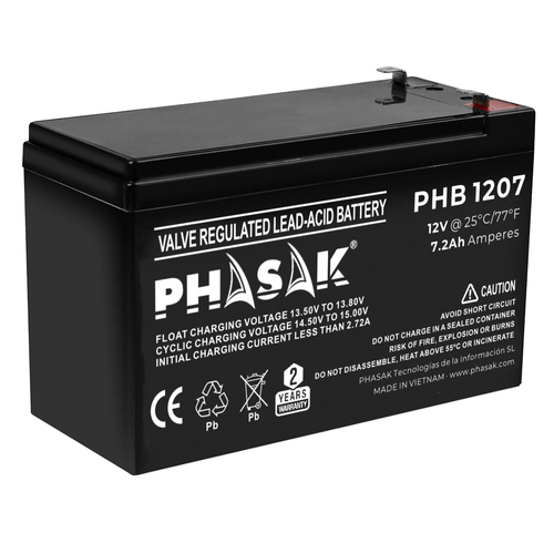 Phasak Bateria  12V / 7.2A - Bateria sellada plomo-acido estandar