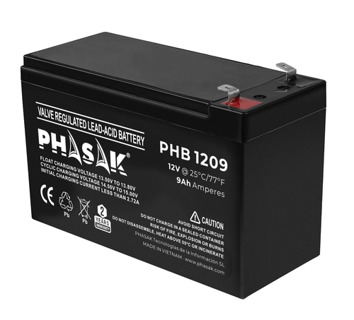 Phasak Bateria  12V / 9Ah - Bateria sellada plomo-acido estandar