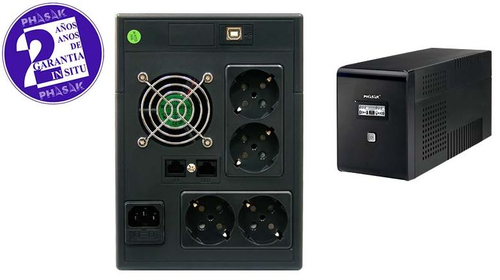 PHASAK SAI  2000VA Esential Interactivo - Pantalla tactil con USB + RJ45