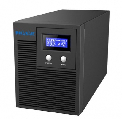 PHASAK SAI 2160VA Protekt Torre Interactivo con AVR, toma protegida y slot SNMP