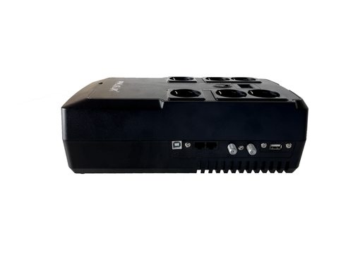 PHASAK SAI 800VA KRYPTOS Interactivo con 6 tomas, USB de carga y RJ45