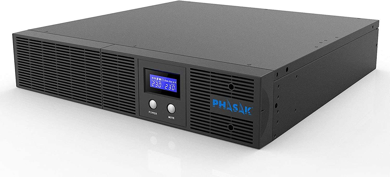 PHASAK SAI 1260VA Protekt Rack Interactivo con AVR, toma protegida y slot SNMP