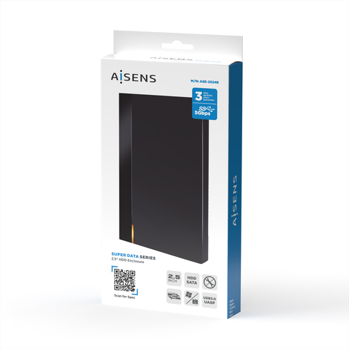 AISENS - CAJA EXTERNA 2,5" ASE-2524B 9.5MM SATA A USB 3.0/USB3.1 GEN1, NEGRA