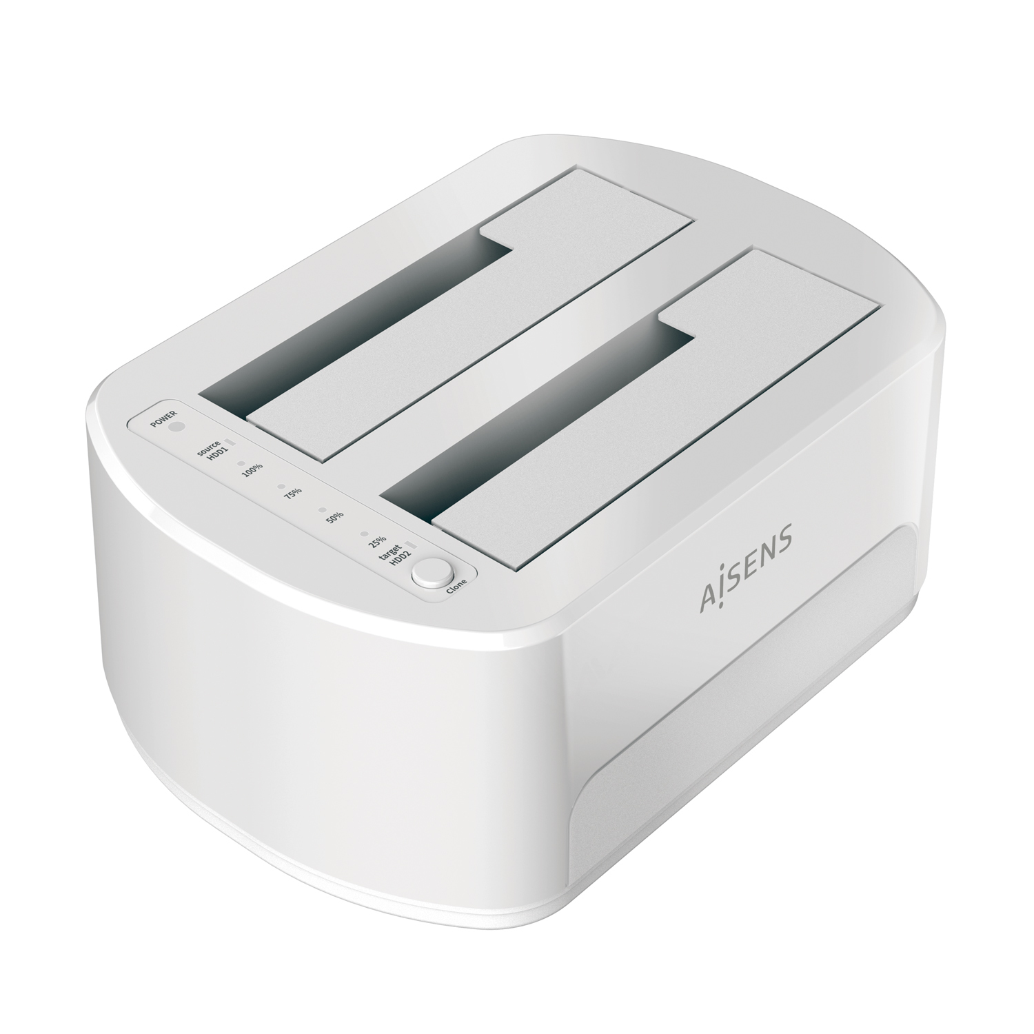 AISENS - ESTACION DE DOCKING DE DOBLE BAHIA ASDS-D02W SATA 2.5/3.5 A USB 3.0/3.1 GEN1, CLONE, BLANCA