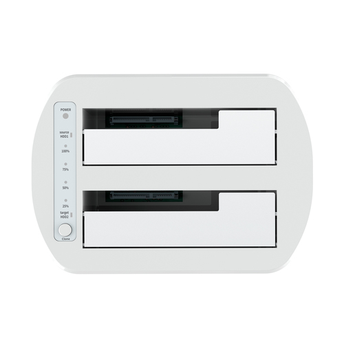 AISENS - ESTACION DE DOCKING DE DOBLE BAHIA ASDS-D02W SATA 2.5/3.5 A USB 3.0/3.1 GEN1, CLONE, BLANCA