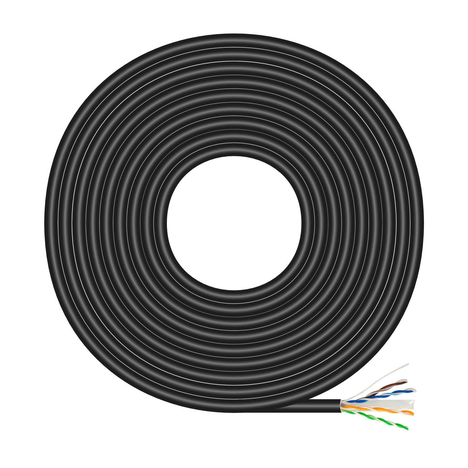 AISENS - CABLE DE RED EXTERIOR IMPERMEABLE RJ45 CAT.6 UTP RIGIDO CCA AWG23, NEGRO, 100M