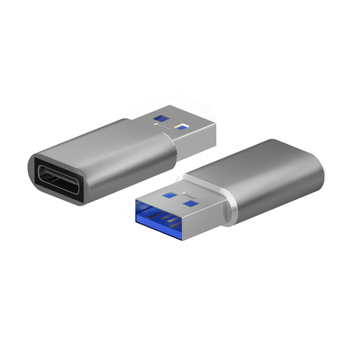 AISENS - MINI ADAPTADOR USB 3.2 GEN2 / USB 2.03A, TIPO USB-C/H-A/M, GRIS