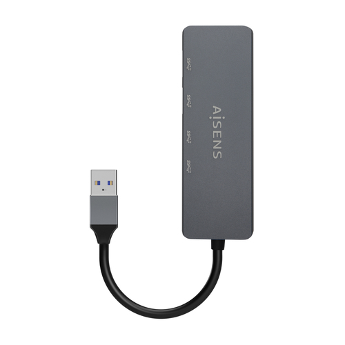 AISENS - HUB USB 3.2 GEN1 5G USB-A, USB-A/M-2xUSB-C/H-2xUSB-A/H, GRIS, 15CM