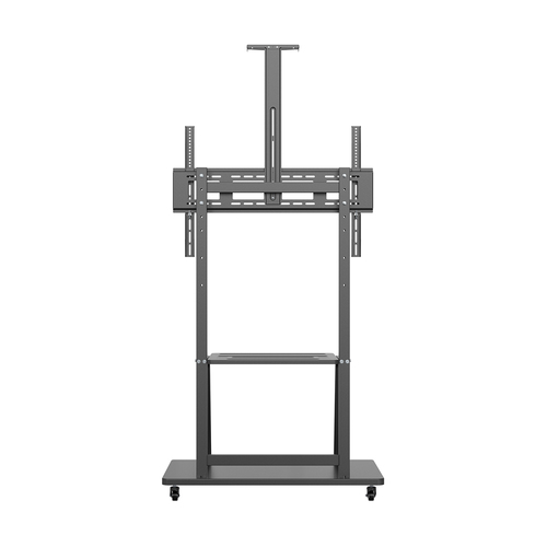 AISENS - SOPORTE DE SUELO ECO CON RUEDA, BANDEJA PARA DVD Y SOPORTE DE CAMARA PARA MONITOR/TV 150KG DE 37-100, NEGRO