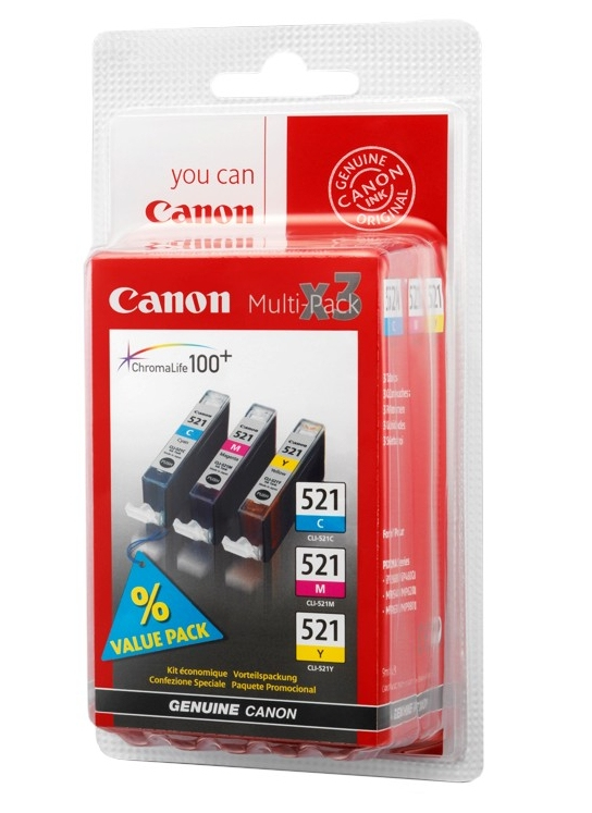 Canon CARTUCHO RAINBOW PACK CLI-521/C/M/Y Pixma MP 620/630/980 IP/4600