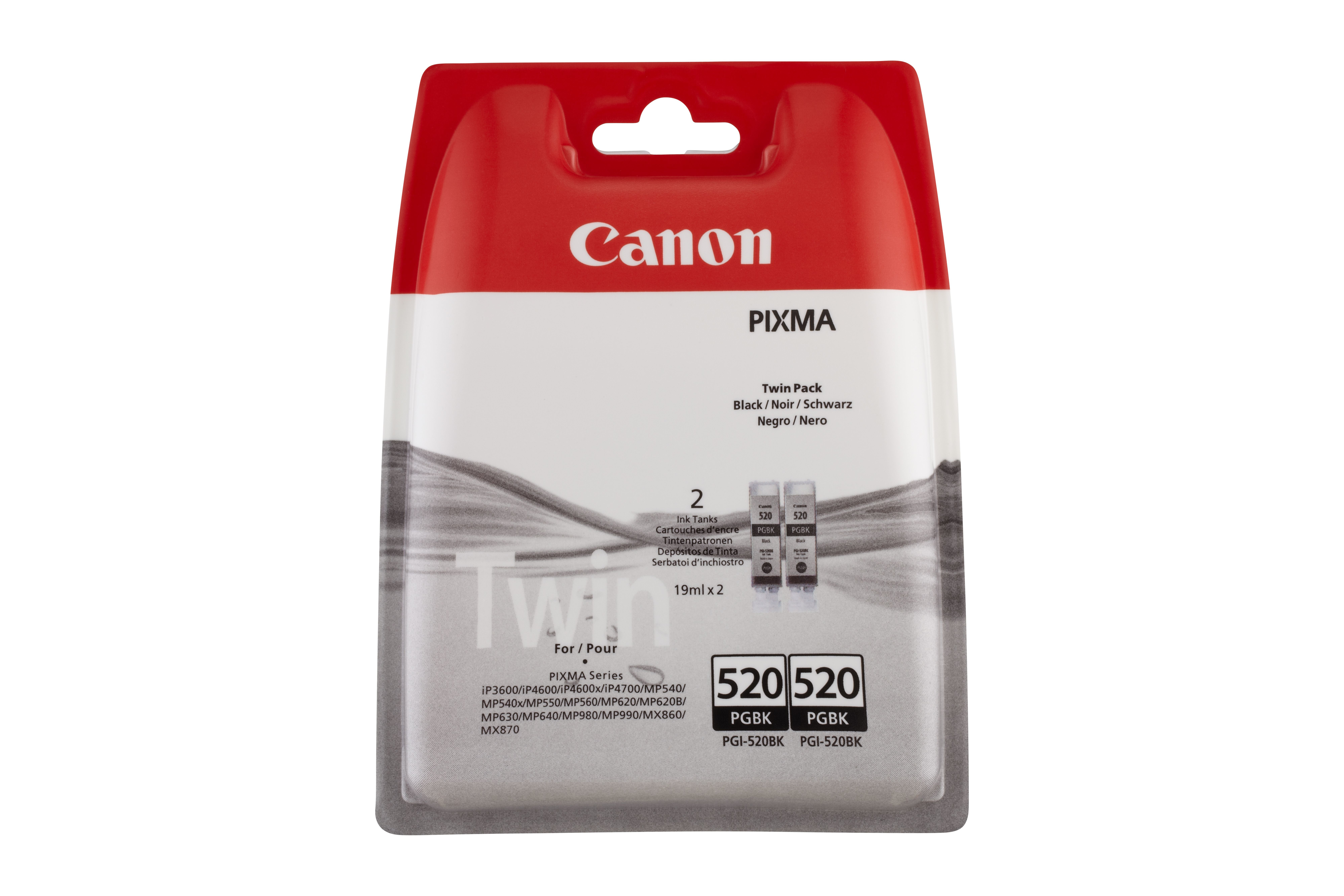 Canon Cartucho PGI-520BK Twin Pack, Negro, PIXMA MX870 PIXMA MX860 PIXMA IP3600 PIXMA MP630