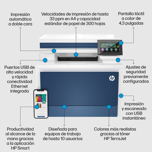 HP Multifuncion laser color LaserJet Pro MFP 4302FDN