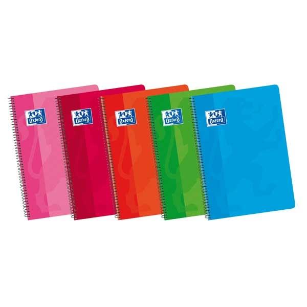 OXFORD CUADERNO TAPA CARTON 80H 90G CUADRICULA 4X4 CUARTO COLORES SURTIDOS