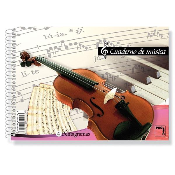 PACSA CUADERNO DE MUSICA 4 PENTAGRAMAS ESPIRAL CUARTO