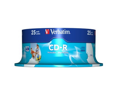 VERBATIM CD-R 700Mb 52X Printable(Tarrina 25 Ud)