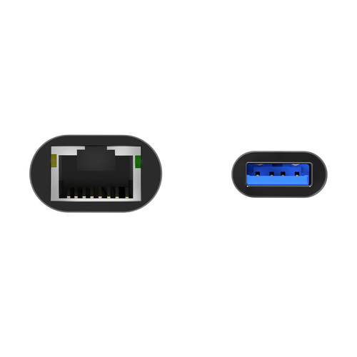 AISENS - CONVERSOR USB 3.0 A ETHERNET GIGABIT 10/100/1000 MBPS, GRIS, 15CM