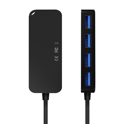 AISENS - HUB USB 3.1 USB-C, USB-C/M-4XTIPO A/H, NEGRO, 15CM